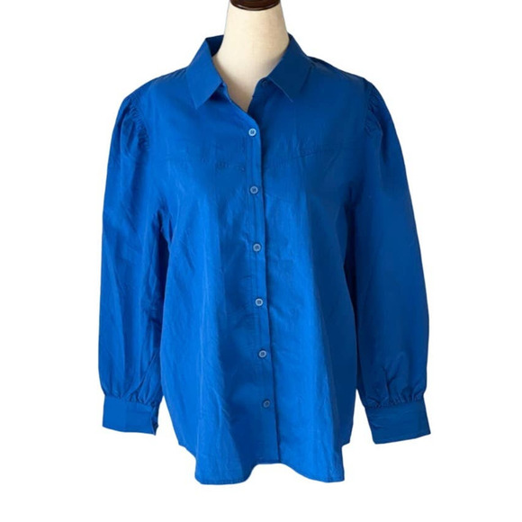 BA&SH Chemise Prasil Button Up Top in Bleu (Cobalt Blue) - Picture 1 of 13